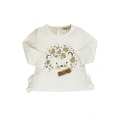 Everything Must Change (EMC) Baby Girl Ivory and Gold T-shirt